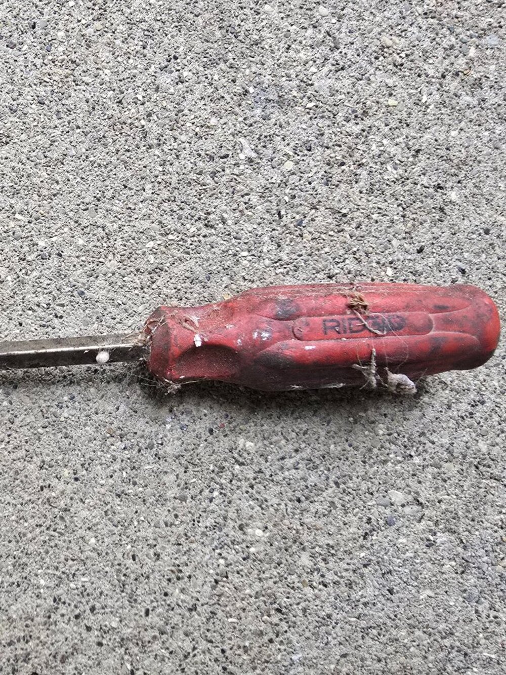 Vintage Ridgid Red Handle Flathead Screwdriver Heavy Duty USA Made Tool